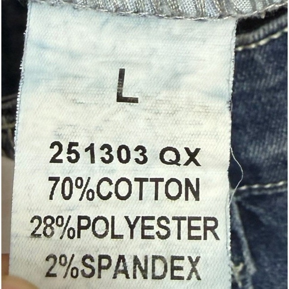 Flamingals Flared Jeans Womens Sz L (32x32) Mid Rise Side Seam Detail Stretch - Picture 14 of 14